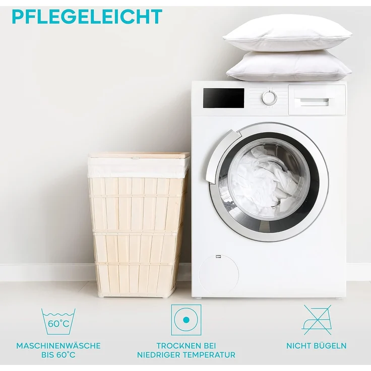 Kissenschoner 50x80 - 2er Set Wasserdichter Kissenbezug mit Reißverschluss - Oeko-Tex Zertifiziert - Twinzen-Technologie Kissenschutzbezug 50x80 cm Weiß – Bild 6