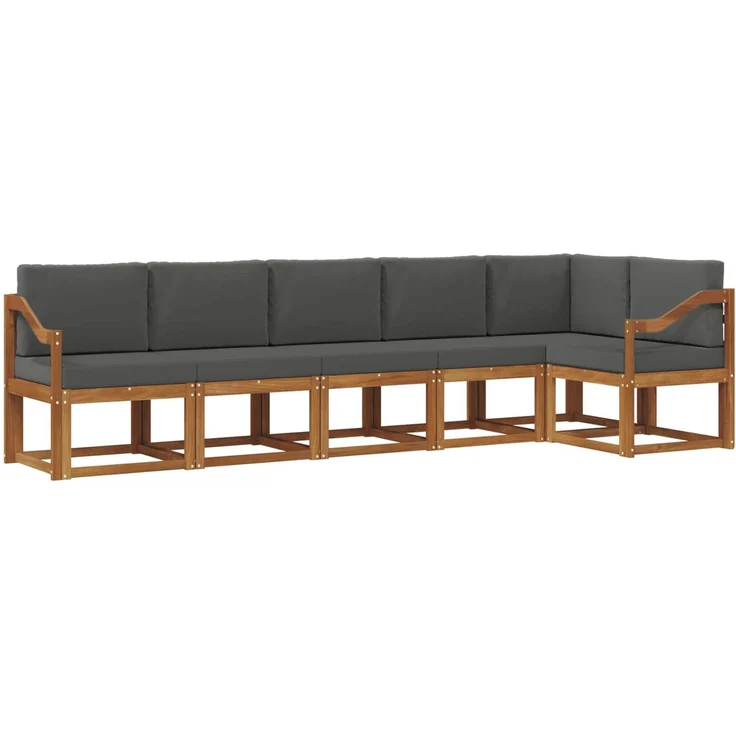 vidaXL Outdoor-Sofagarnitur 6 stk. 6-Sitzer Natur und Anthrazit 3366480 – Bild 2