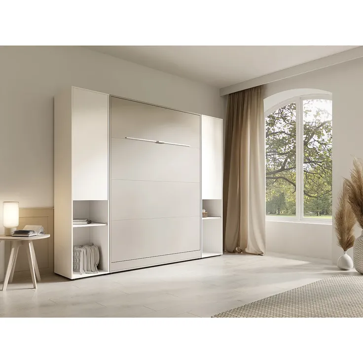 Vente-unique - RAPILI Bett Holz, Platte BeigeWeiß - B 50 cm239,2 cm x H 225,2 cm x L 279 cm – Bild 2