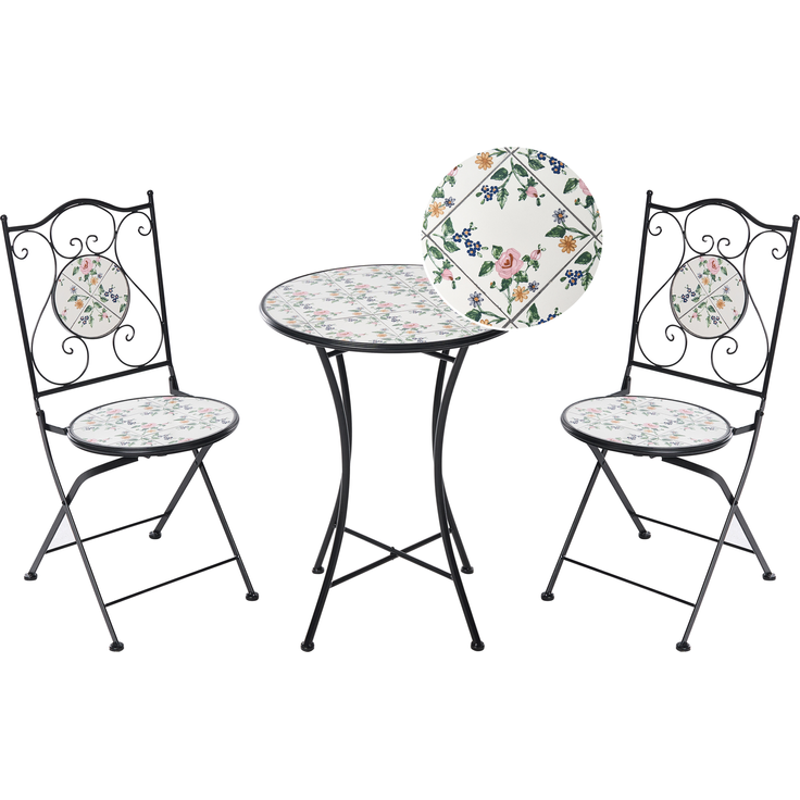 Bistro Set COLLIO Metall Schwarz