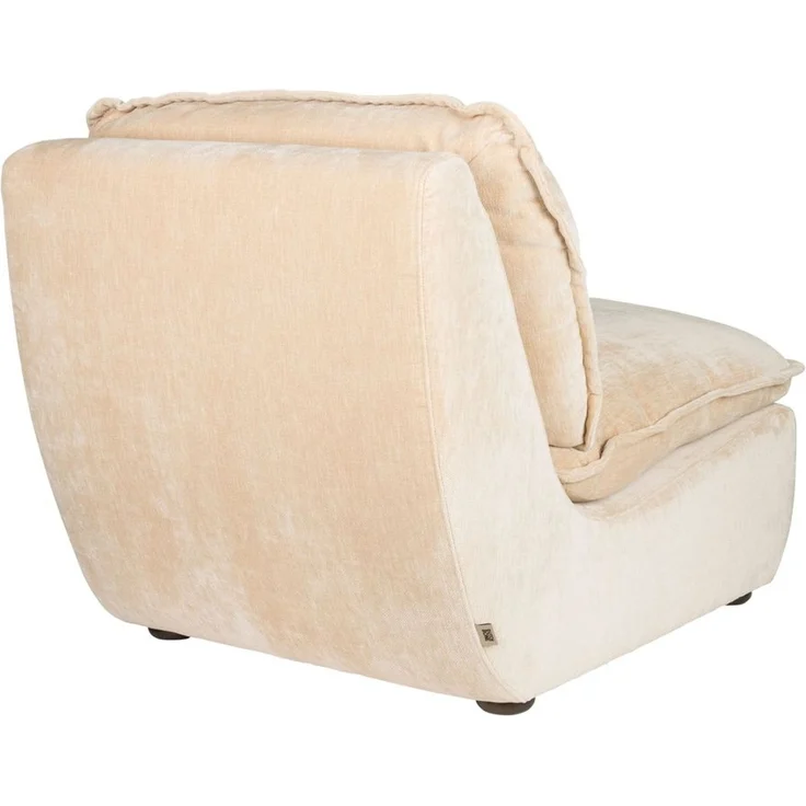 Loungesessel Radley Beige mit Veloursbezug, Holzbeinen von Dutchbone – Bild 10