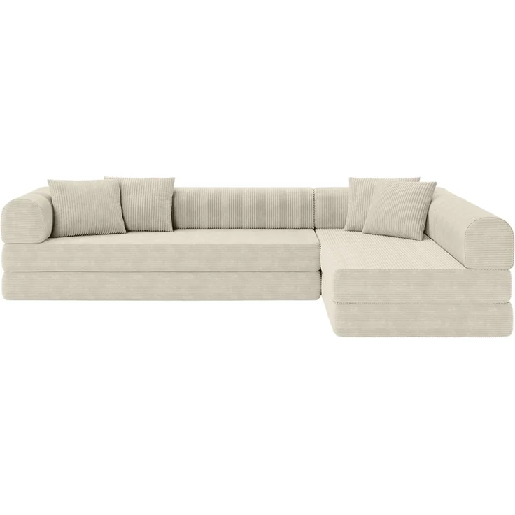 skølm 'Lofn' Modulares Sofa 4 Sitzer, 300x200 cm, Vollschaumcouch mit Metallgestell, Cord beige, Schlafsofa vakuumverpackt, kein Aufbau erforderlich – Bild 14