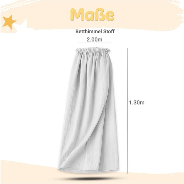 Babykajo Betthimmel Stoff + Ständer (Set, 1-tlg, in verschiedenen Varianten), Betthimmel Ständer mit Betthimmel für Babybetten – Bild 1