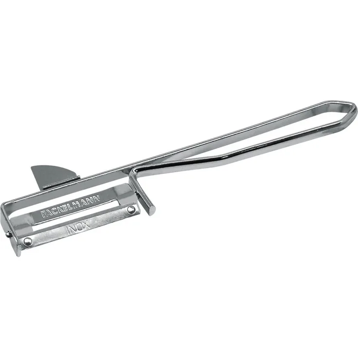 Fackelmann Universalschäler, Spargelschäler aus Edelstahl, Sparschäler für Obst und Gemüse (Farbe: Silber), Menge: 1 Stück