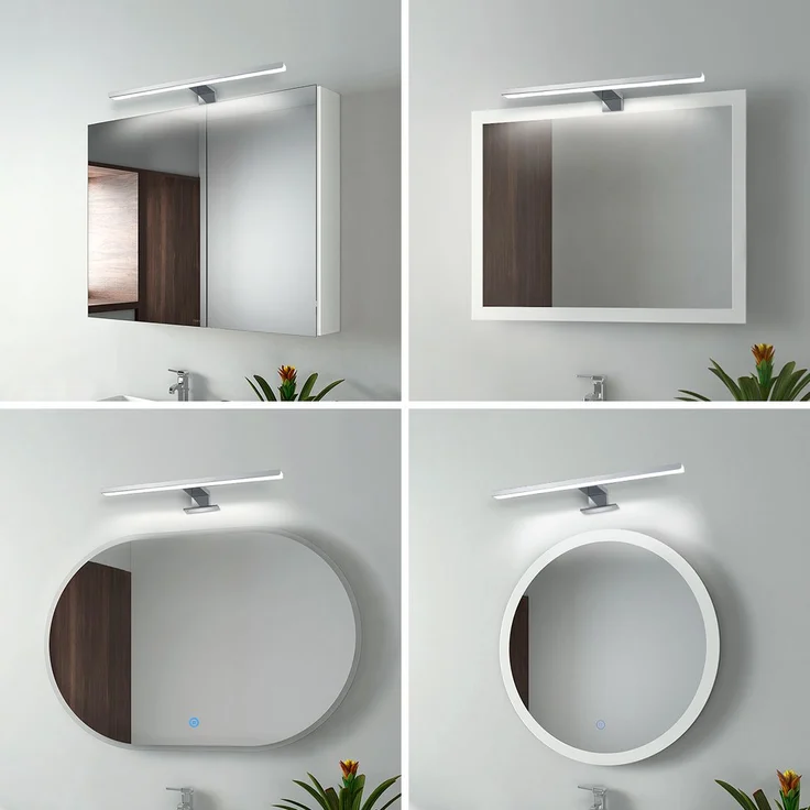 EMKE Spiegelleuchte LED Spiegelleuchte 40cm Spiegellampen für Badezimmer IP44 Schrankleuchte, Chrom, Kaltweißes Licht 6000K – Bild 4