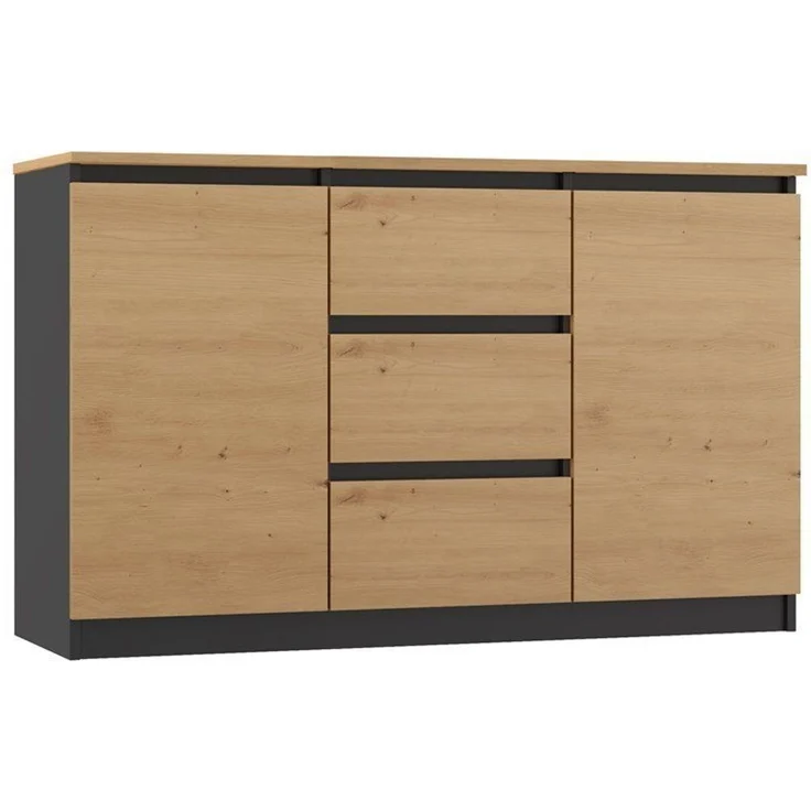 ibonto ECKKOMMODE HANDWERKLICHE EICHE 40x120x75cm (H 75 x T 40 x B 120 cm) – Bild 1