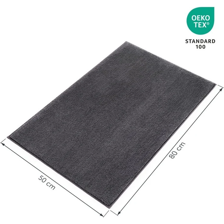 Blumtal Badematte rutschfester und weicher Badezimmerteppich, rutschsicher, strapazierfähig, waschbar, Polyester, Badvorleger in 50x80 cm - waschbar – Bild 3