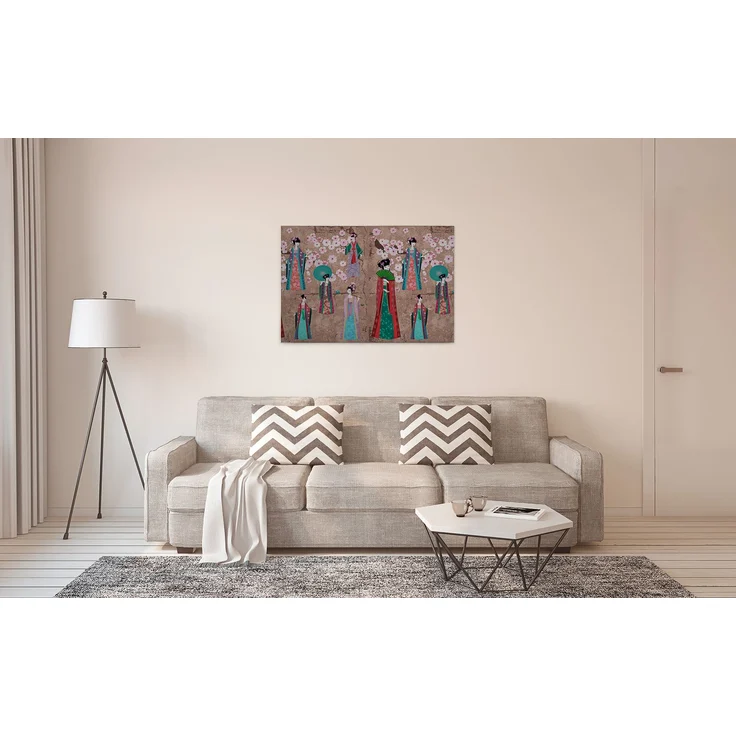 Leinwandbild Menschen Braun Rot Grün 90x60 DD120403 Keilrahmen Wandbild Leinwand – Bild 6