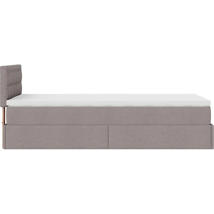 vidaXL Ottomane Bett mit Matratze & LEDs Taupe 90x200 cm Stoff 3312447 – Bild 9