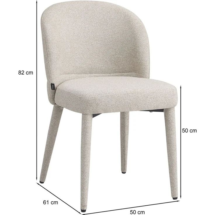 Selsey 'Coases' Esszimmerstuhl mit Bouclé-Bezug, Beige – Bild 5