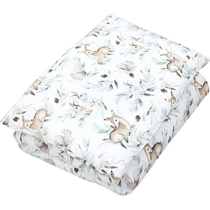 TupTam Kinderbettdecke-Set, Ganzjahresdecke, 2tlg., 1x Bettdecke, 1x Flachkissen, Hasen / Rehe im Laub, 135x100 cm – Bild 1