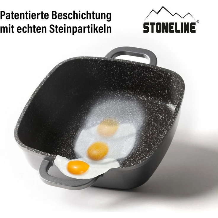 STONELINE Servierpfanne, (Set, 1x Servierpfanne, 1x Aroma-Glasdeckel, 2x Thermogriffschützer) – Bild 3