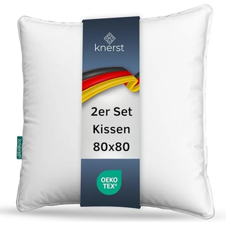 KNERST Kopfkissen Kopfkissen Nano Cloud Fill 100% Polyester, Füllung: NanoCloudFill Technologie – 100% Polyester, ergonomisches Schlafkissen ideal für jede Schlafposition, Kissen mit eleganter, weißer Biese – Bild 2