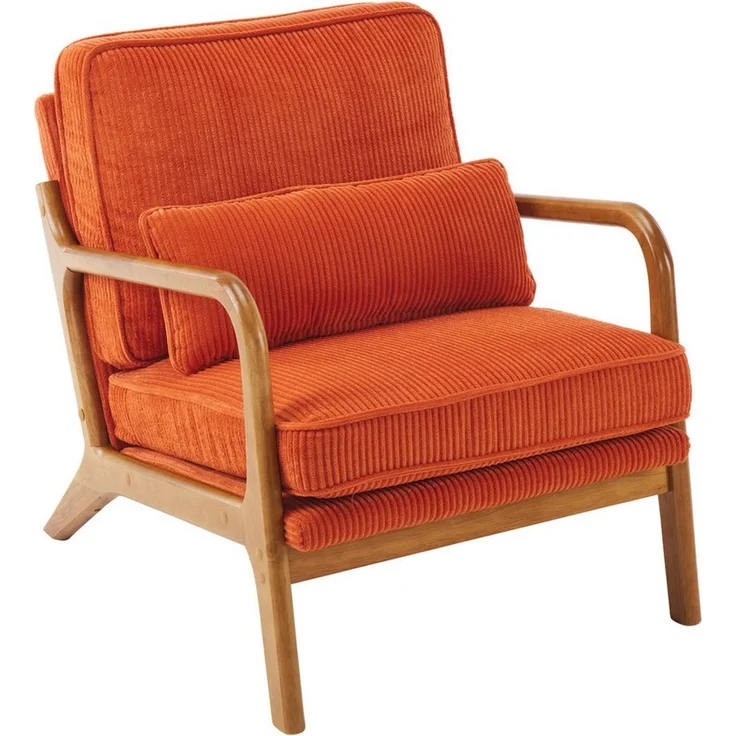 VINGLI Cocktailsessel, Moderner loungesessel, Sessel mit Massivholz, Lesesessel, bis 200 kg belastbar, Cord-Stoff – Bild 1
