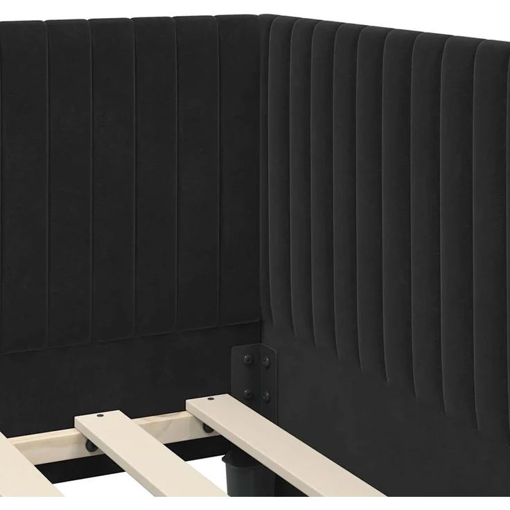 vidaXL Eckbettgestell mit Matratze mit Kopfteil 2 pcs Schwarz Samt 3393823 – Bild 10