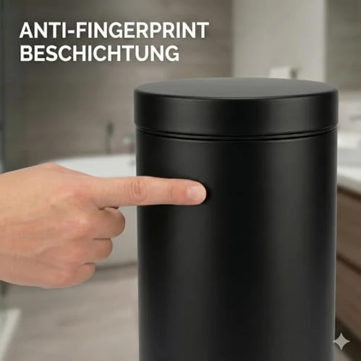 Treteimer Adelar - Schwarz matt 3 Liter – Bild 5