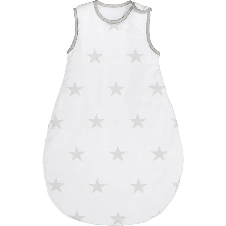 roba Babyschlafsack 70 cm 'Little Stars' - Schlafsack ganzjährig - Atmungsaktiv - Weiß / Hellgrau