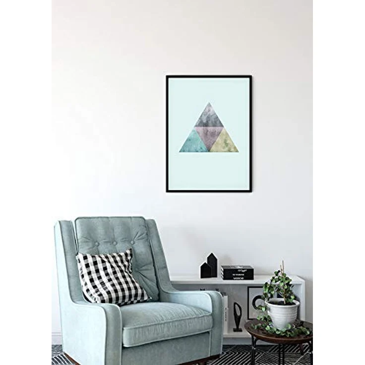Komar Wandbild Triangles Top Blue, geometrisches Poster, 30 x 40 cm, Bild für Wohnzimmer und Schlafzimmer, ohne Rahmen, Premium-Qualität, fotorealistischer Druck, MADE IN GERMANY – Bild 4