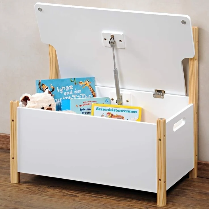 Kesper | Kindertisch-Set mit 2 Stühlen und Sitzbank | Faserplatte & Holz | Farbe: Weiß | ideal für Kinderzimmer und Spielbereiche – Bild 3