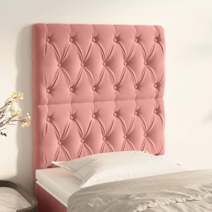 Kopfteile 2 Stk. Rosa 80x7x78/88 cm Samt 3116703
