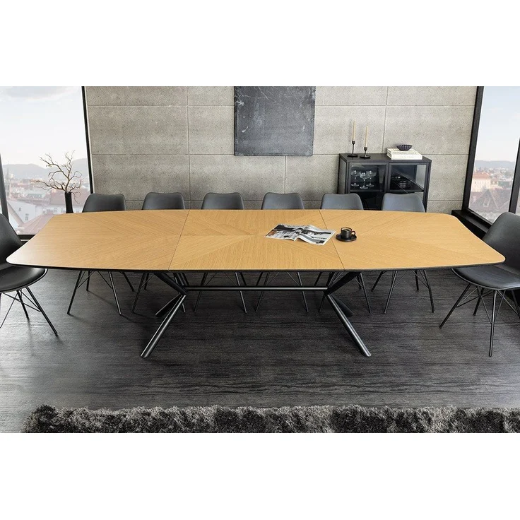 riess-ambiente Esstisch GRANDEZZA 180-270cm natur/schwarz - Eiche, Metall, Ausziehbar, Modern (Einzelartikel, 1-St), Industrial Ausziehtisch - ideal für Konferenzraum, Wohn- und Esszimmer – Bild 2