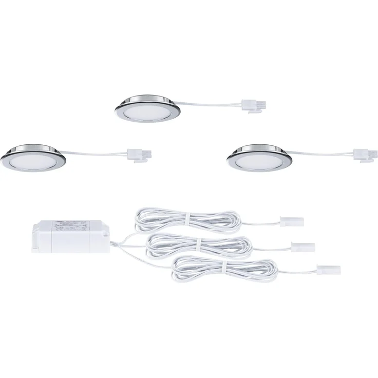 Paulmann 93123 LED Möbeleinbauleuchten 3er Set 4000K Chrom – Bild 6