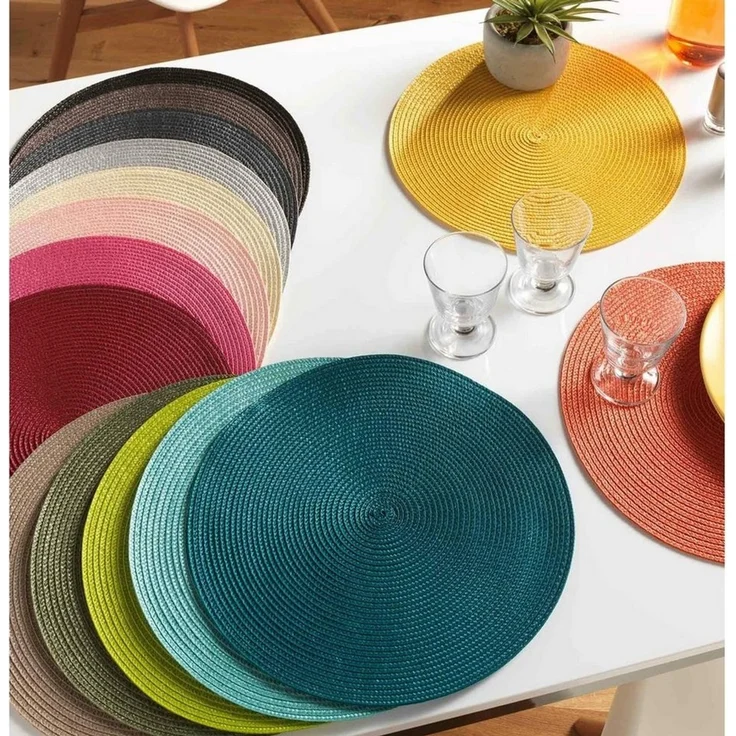 Macosa Home Platzset Tischset 4 STK. vers. Farben Kunststoff 35 cm rund Platzsets, (4er Set), Tischmatte Platzmatte Tisch-Unterlage Tischset – Bild 4