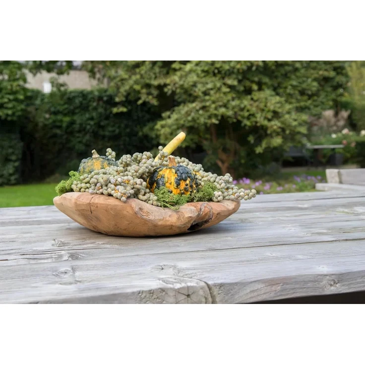 LB H&F Lilienburg Dekoschale LB H&F Teakschale Dekoschale Holzschale Teak Schale (Holz Schlüsselschale Schlüsselablage Obstschale Schüssel Schmuckschale ca. Ø 18-24 cm massiv), Jede Schale ist ein Unikat und unterscheidet sich in Farbe / Größe ! – Bild 5