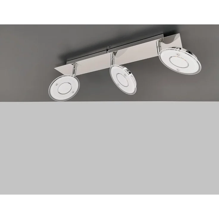 TRANGO LED Deckenleuchte, 2114 Modern 3-flammig IP44 Spiegelleuchte *COOL* inkl. 3x 4,5 Watt 3000K warmweiß LED Modul Badleuchte 420mm lang mit schwenkbar und drehbar Spots, Badezimmer Wandleuchte, Deckenlampe, Badlampe – Bild 3