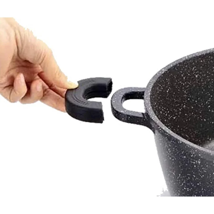 Kochtopf Topf Kasserolle Glasdeckel Aluguss Induktion Ø24cm DIAC24-S Schwarz – Bild 3