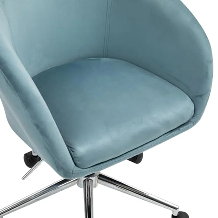 Svita Louisa Schreibtischstuhl, Blau, Rund, Drehkreuz, 360° drehbar, stufenlos höhenverstellbar, 56x88x56 cm – Bild 9