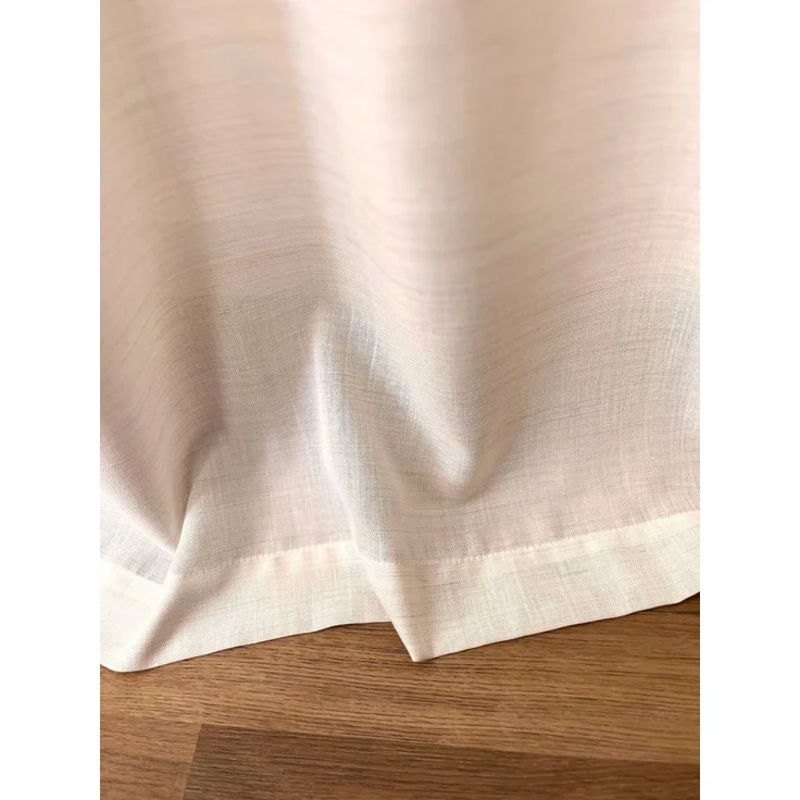 novumfix Gardine Gardine hellbeige, Leinenstruktur, Kräuselband, extra lang bis 400 cm, blickdicht – Bild 1