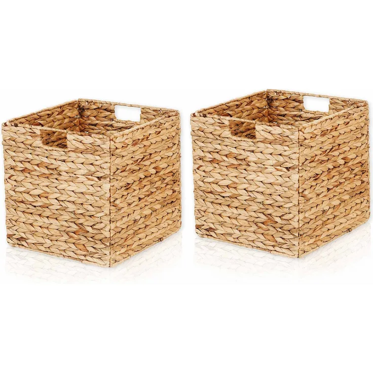 Lycce Regalkorb Kallax Einsatz Aufbewahrungskorb Quader Wasserhyazinthe natur 2er Set (2 St)