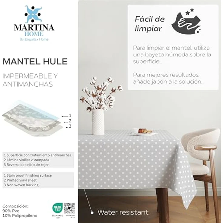 Martina Home Wachstuch-Tischdecke, grau, 240 x 140 cm – Bild 5