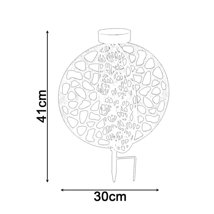 Solarleuchte Garten 2er Set Scheibe 30cm Solarlampe Außen Außenleuchte Solar – Bild 7