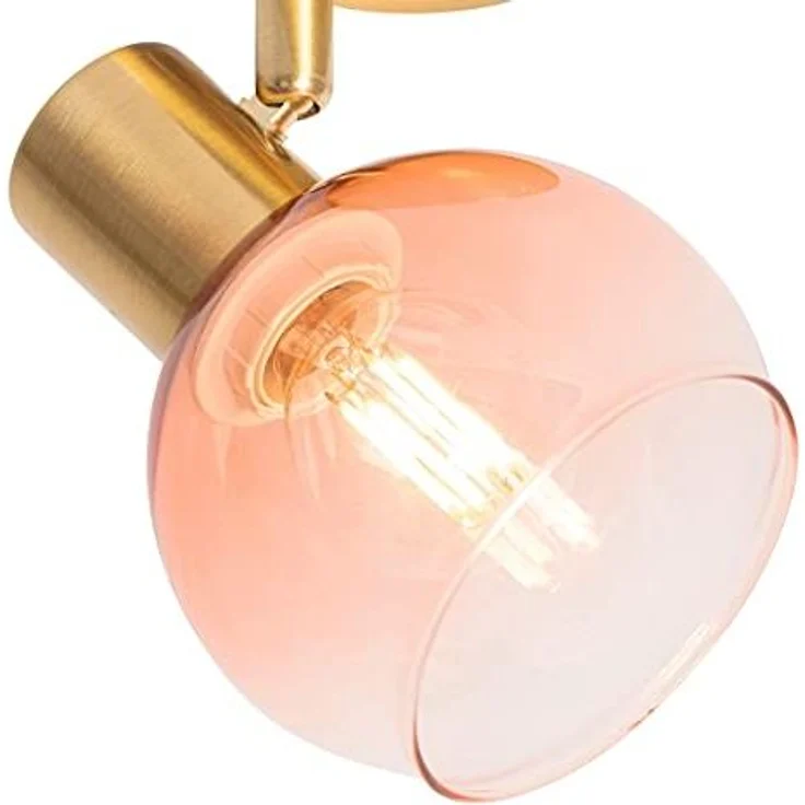 Qazqa LED Aufbaustrahler Vidro, ohne Leuchtmittel, E14, Rosa, Art Deco, Stahl, 1-flammig – Bild 5