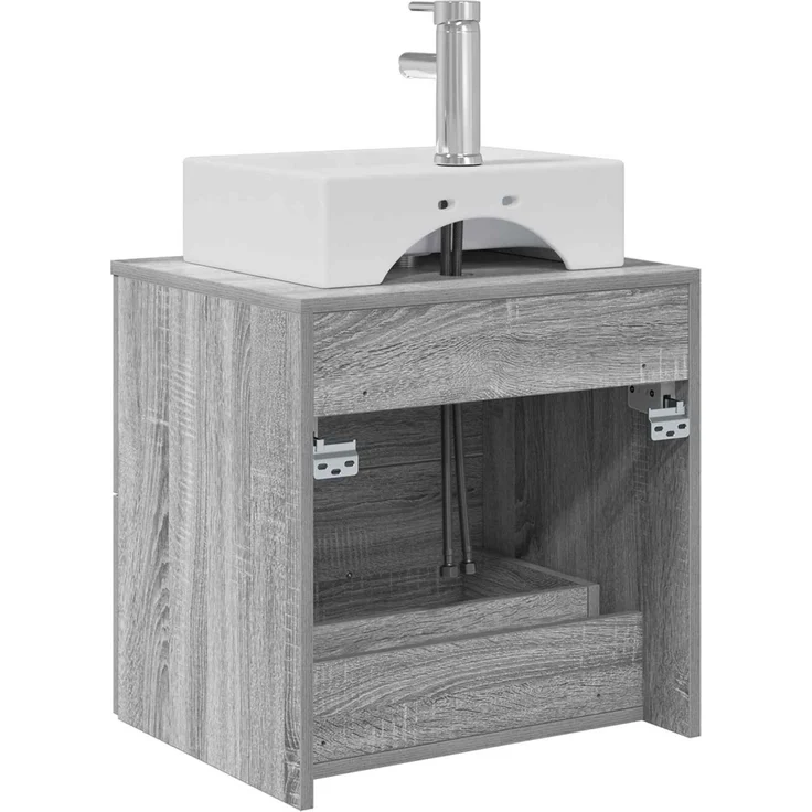 vidaXL Wandmontierter Waschbeckenunterschrank Grau Sonoma 890283 – Bild 5