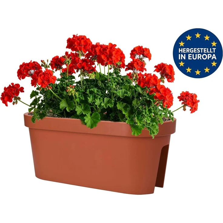 mucHome Balkonkasten für Geländer Breite 60cm Kunststoff Blumenkasten Blumentopf Pflanztopf – Bild 3
