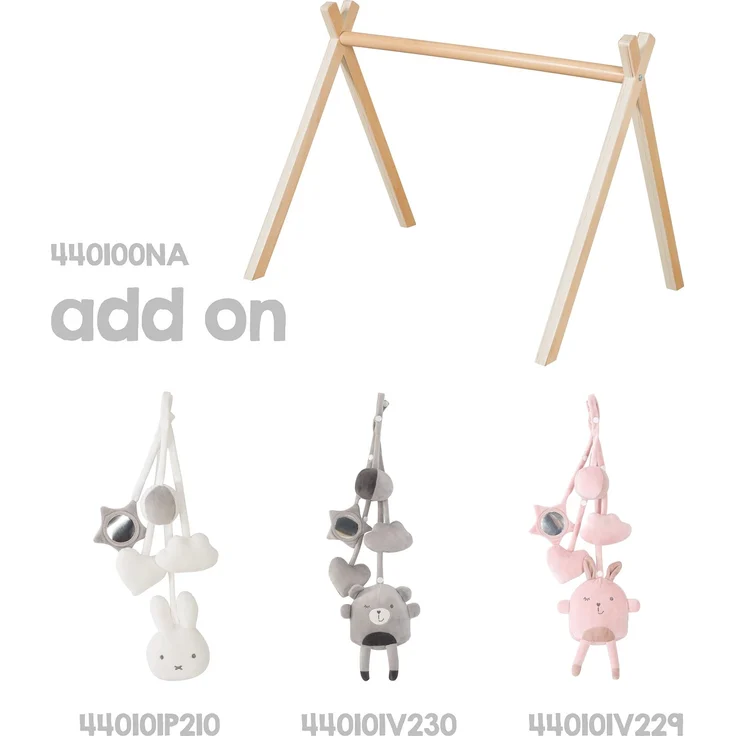 roba Baby-Spielbogen nach Montessori - Baby Gym & Activity Center aus Holz - Spieltrapez ab 3 Monaten zum Anhängen von Spielsets - Natur – Bild 3
