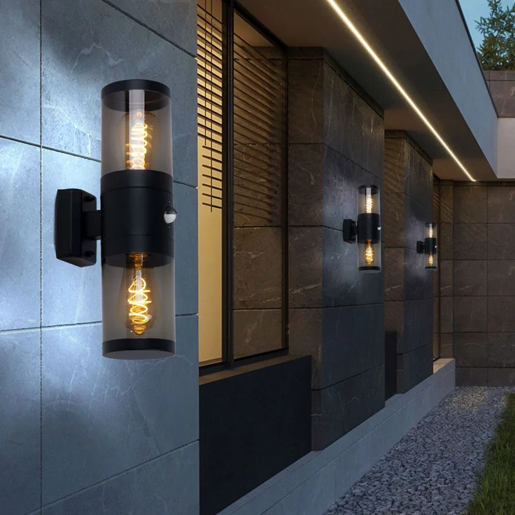 Außenlampe, Up and Down Strahler, Edelstahl, schwarz, H 42cm – Bild 9