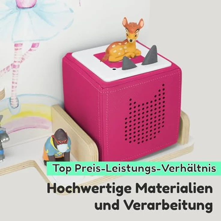 stadtecken Holzregal für Musikbox I passend für die Toniebox und ca. 35 Tonies I Perfekte Aufbewahrung im Kinderzimmer I zum Aufstellen oder Aufhängen (Ballerina) – Bild 4