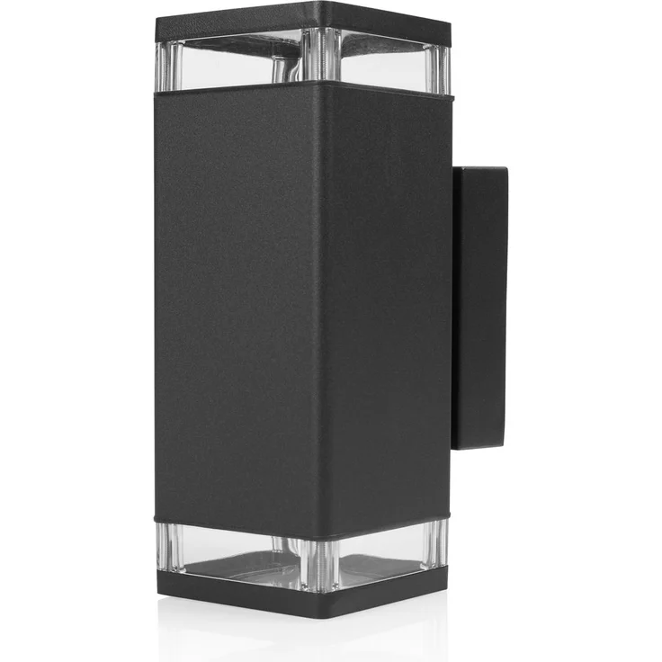 LED Außenwandleuchte aus Aluminium Schwarz, Up Down Light, 23x9cm – Bild 3