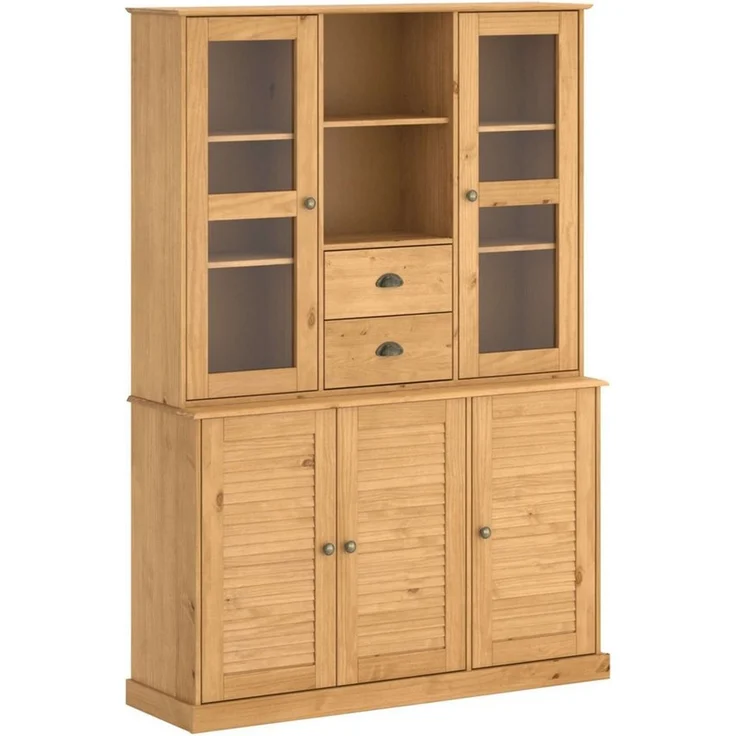 OTTO home Buffet Turia mit Glas- u. Lamellentüren, aus massivem Kiefernholz FSC®, Höhe 180 cm – Bild 2