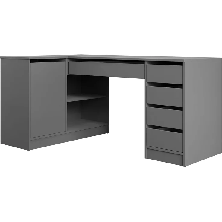 Eckschreibtisch / Eckschminktisch Ada (Farbe: Anthrazit) – Bild 3
