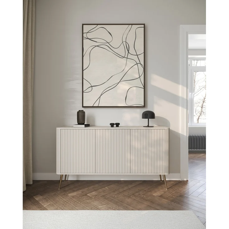 Selsey 'Ovarlo' Sideboard, greige mit Metallbeinen, ca. 84 x 163 x 38 cm – Bild 2