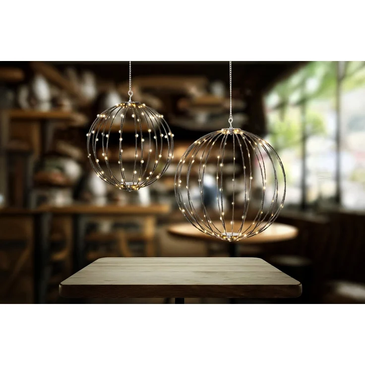 EGLO LED-Hängeleuchte LED Fensterdeko Mounty, Hänge Dekoleuchte Weihnachten, IP44, Ø40cm, LED fest integriert, Warmweiß, aus Stahl und Kunststoff, Hängelampe weihnachtlich, Christmas – Bild 2