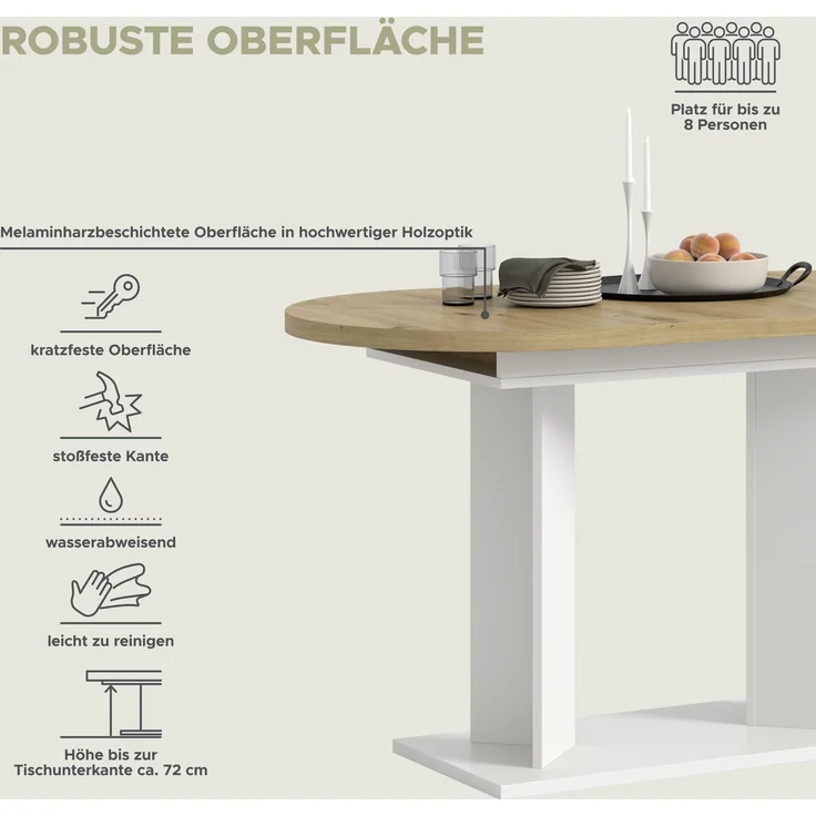 Gustav Esstisch in Artisan Eiche Nachbildung – Bild 9