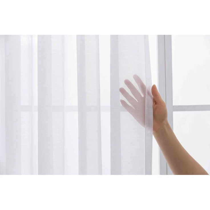 Gardinenbox Vorhang (3 St), Multifunktionsband, blickdicht, Cationic, 2 Vorhänge Leinenoptik, 1 Gardine Voile Batist 2025100-110S1 – Bild 2
