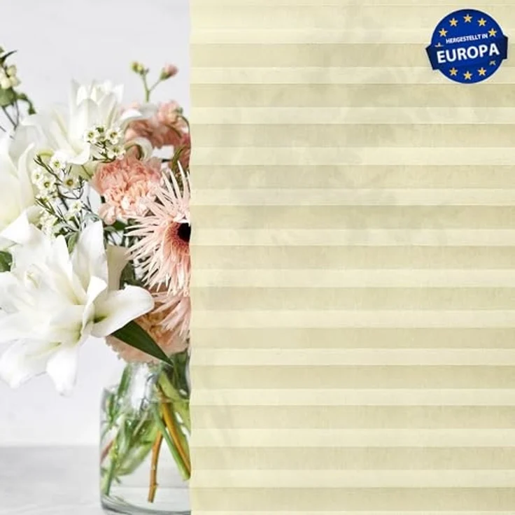 jalousiescout Plissee Pure Plissee Basic, 60 x 110 cm, creme, halbtransparent, ohne Bohren, klemmen, Klemmfix, halbtransparent, Polyester-Stoff ohne Bohren – Bild 4