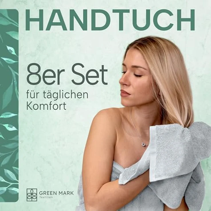 NatureMark Handtücher - Set mit 8 Stück – 100% Baumwolle, Weich & Saugfähig, Premium Qualität für Badezimmer, Spa und Fitness, 50 × 100 cm, Frühlingsblau – Bild 2